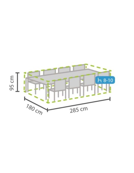 Outdoor cover for rectangular garden set - XL