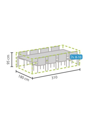 Outdoor cover for rectangular garden set - XXL