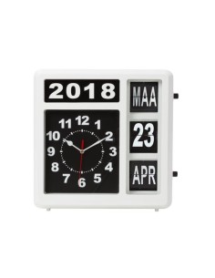 KLAPPZAHLEN-WANDUHR MIT KALENDAR - 31 x 31 cm -...