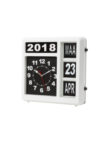 WALL FLIP CLOCK WITH CALENDAR - 31 x 31 cm -...
