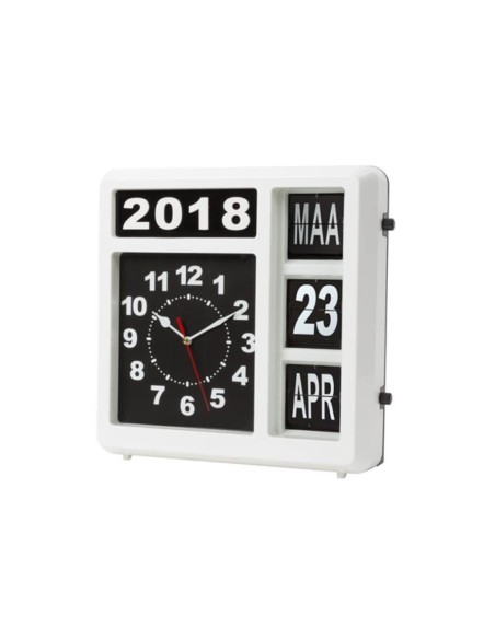 WALL FLIP CLOCK WITH CALENDAR - 31 x 31 cm - DUTCH VERSION