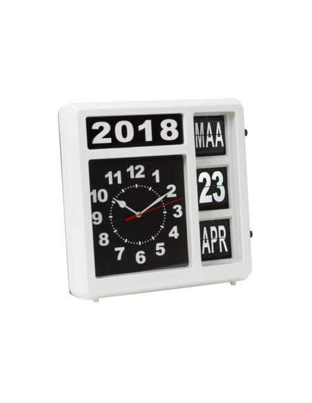 WALL FLIP CLOCK WITH CALENDAR - 31 x 31 cm - DUTCH VERSION