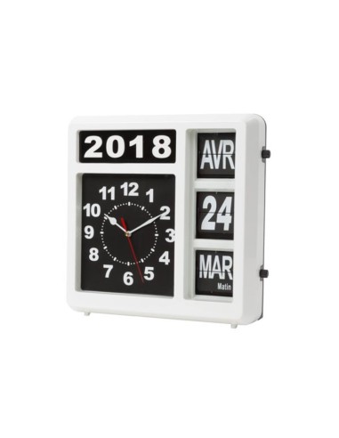 WANDKLOK MET FLIPOVER KALENDER - 31 x 31 cm -...