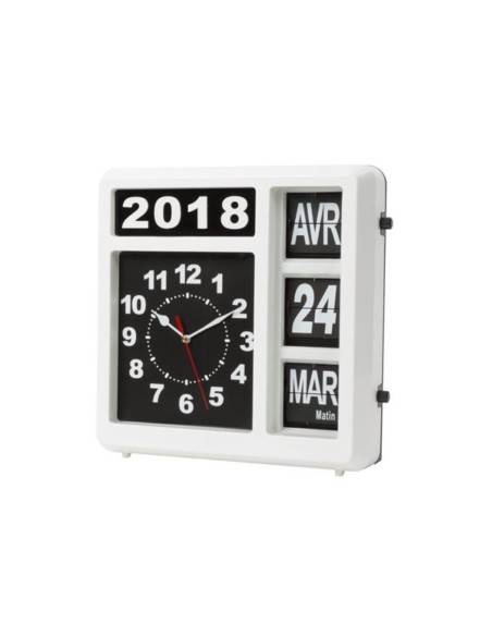 WANDKLOK MET FLIPOVER KALENDER - 31 x 31 cm - FRANS
