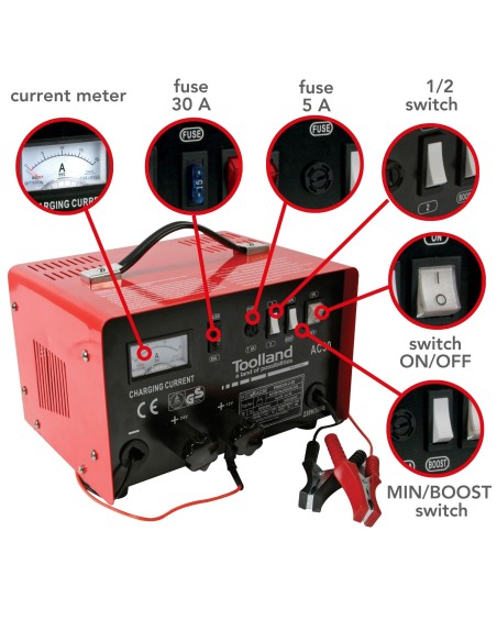 LADEGERÄT FÜR 12/24 V BLEI-SÄURE-AKKUS - MIT BOOST-FUNKTION - 20A