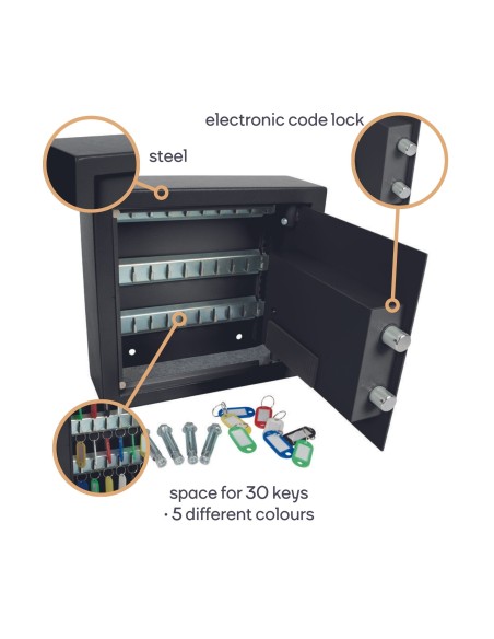 COFFRE À CLÉS - 28 x 30 x 10 cm - 30 clés