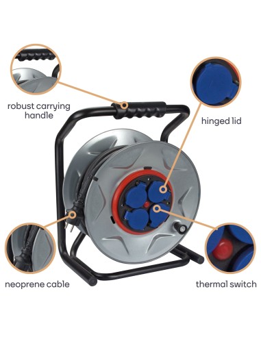 PROFESSIONAL NEOPRENE CABLE REEL WITH...