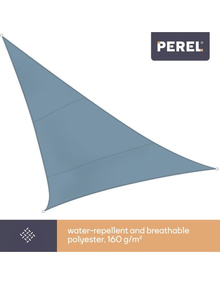 VOILE SOLAIRE - TRIANGLE - 5 x 5 x 5 m - COULEUR : GRIS BLEU