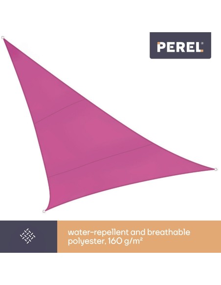 SONNENSEGEL - DREIECKIG - 5 x 5 x 5 m - FARBE: FUCHSIA