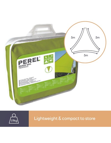 VOILE SOLAIRE - TRIANGLE - 5 x 5 x 5 m - COULEUR: VERT LIME
