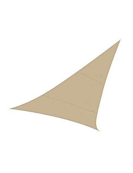 WATER-PERMEABLE SHADE SAIL - TRIANGLE - 5 x 5 x 5 m - COLOUR: CHAMPAGNE