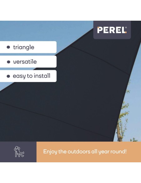 WATER-PERMEABLE SHADE SAIL - TRIANGLE - 5 x 5 x 5 m - COLOUR: CHARCOAL