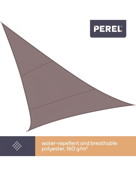 VOILE SOLAIRE - TRIANGLE - 5 x 5 x 5 m - COULEUR: GRIS TAUPE