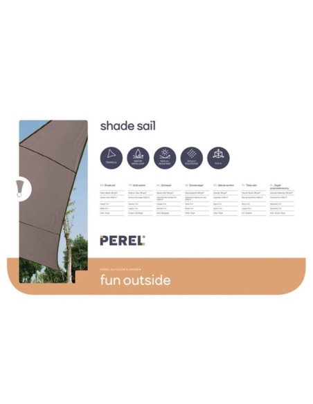 SONNENSEGEL - DREIECKIG - 5 x 5 x 5 m - FARBE: TAUPE