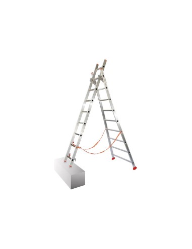 Combination ladder, aluminium, type ATLANTA, length: 2.3m, 2 x 8 steps