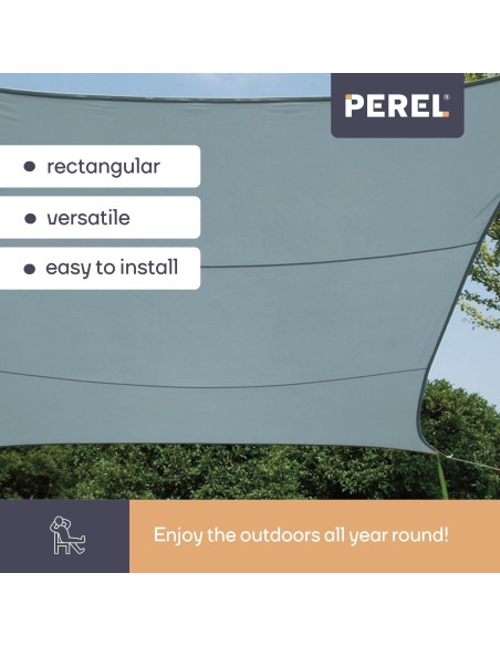 SHADE SAIL - RECTANGULAR - 2 x 3 m - COLOUR: LIGHT SLATE GREY