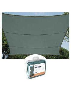 ZONNEZEIL - RECHTHOEK - 2 x 3 m - KLEUR: GROENGRIJS