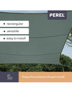 ZONNEZEIL - RECHTHOEK - 2 x 3 m - KLEUR: GROENGRIJS 2