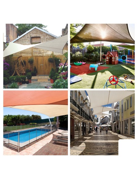 SHADE SAIL - RECTANGULAR - 2 x 3 m - COLOUR: GREEN GREY