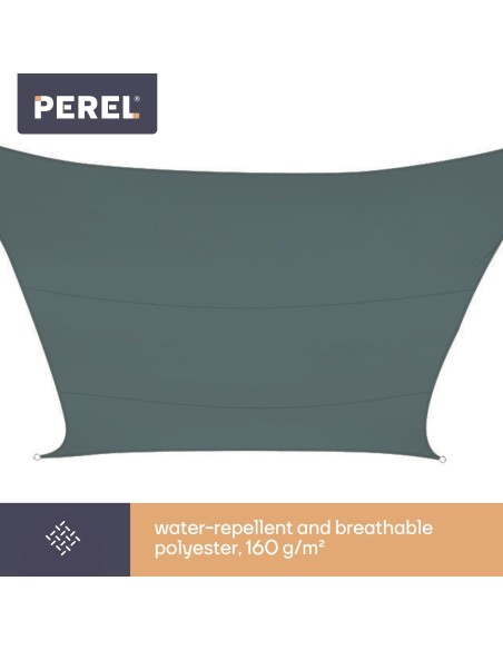 VOILE SOLAIRE - RECTANGULAIRE - 2 x 3 m - COULEUR : GRIS VERT