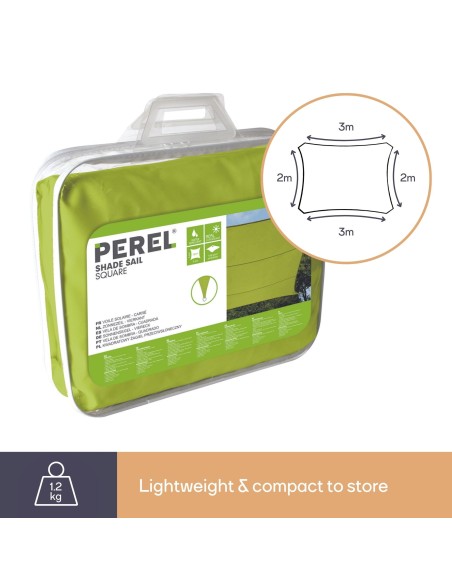 ZONNEZEIL - RECHTHOEK - 2 x 3 m - KLEUR: LICHTGROEN