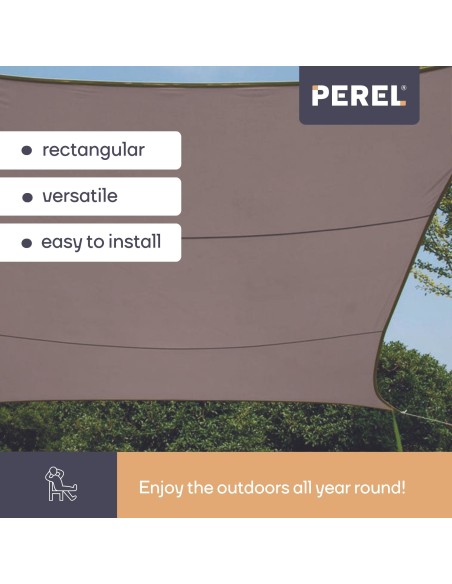 VOILE SOLAIRE - RECTANGULAIRE - 2 x 3 m - COULEUR: GRIS TAUPE