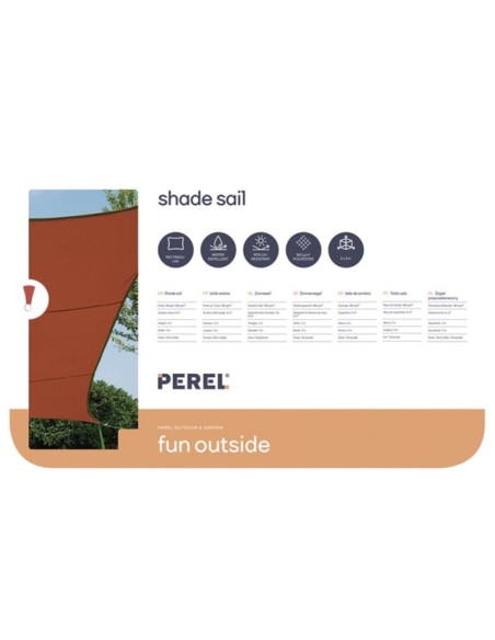 SHADE SAIL - RECTANGULAR - 2 x 3 m - COLOUR: TERRACOTTA