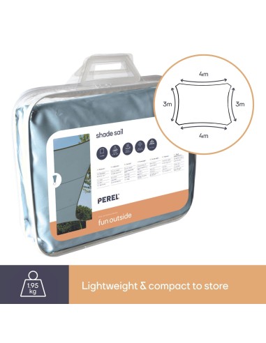 SHADE SAIL - RECTANGULAR - 4 x 3 m - COLOUR:...