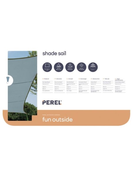 SHADE SAIL - RECTANGULAR - 4 x 3 m - COLOUR: LIGHT SLATE GREY