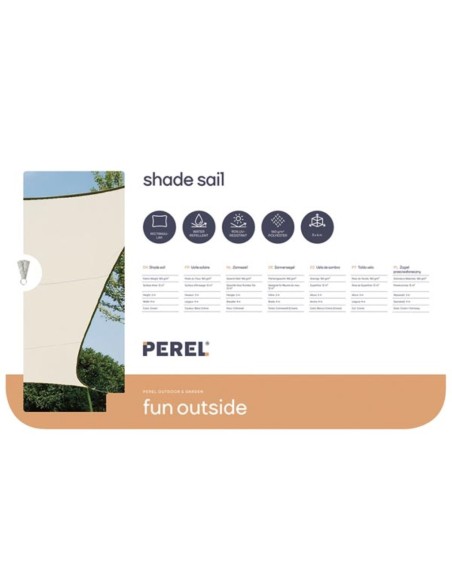 SONNENSEGEL - RECHTECKIG - 4 x 3 m - FARBE: CREMEWEIß