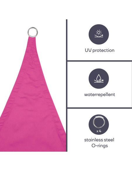 SONNENSEGEL - RECHTECKIG - 4 x 3 m - FARBE: FUCHSIA