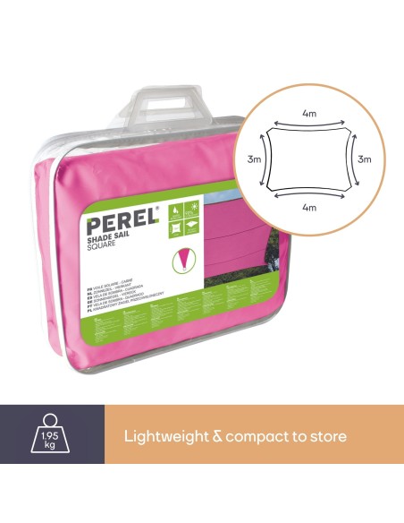 SONNENSEGEL - RECHTECKIG - 4 x 3 m - FARBE: FUCHSIA