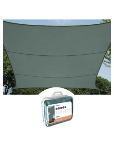 ZONNEZEIL - RECHTHOEK - 4 x 3 m - KLEUR: GROENGRIJS