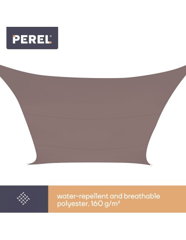 SONNENSEGEL - RECHTECKIG - 4 x 3 m - FARBE: TAUPE
