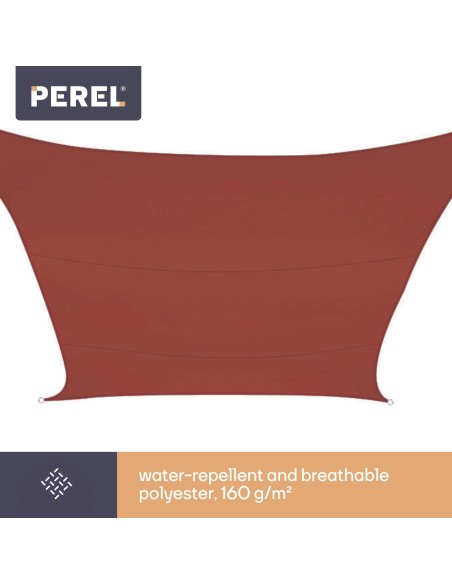 SONNENSEGEL - RECHTECKIG - 4 x 3 m - FARBE: TERRACOTTA