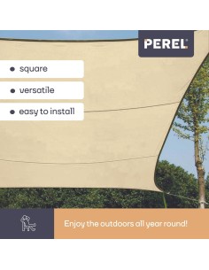 SHADE SAIL - SQUARE - 5 x 5 m - COLOUR: CREAM 2