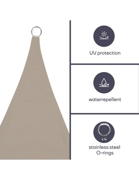 SHADE SAIL - SQUARE - 5 x 5 m - COLOUR: CREAM