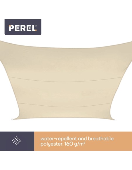 SHADE SAIL - SQUARE - 5 x 5 m - COLOUR: CREAM