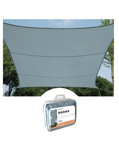 SONNENSEGEL - QUADRATISCH - 5 x 5 m - FARBE: HELLGRAU