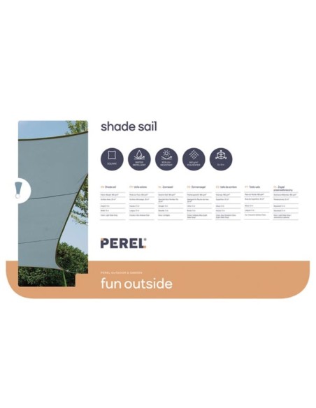 SONNENSEGEL - QUADRATISCH - 5 x 5 m - FARBE: HELLGRAU