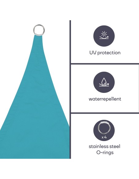 SHADE SAIL - SQUARE - 5 x 5 m - COLOUR: SKY BLUE