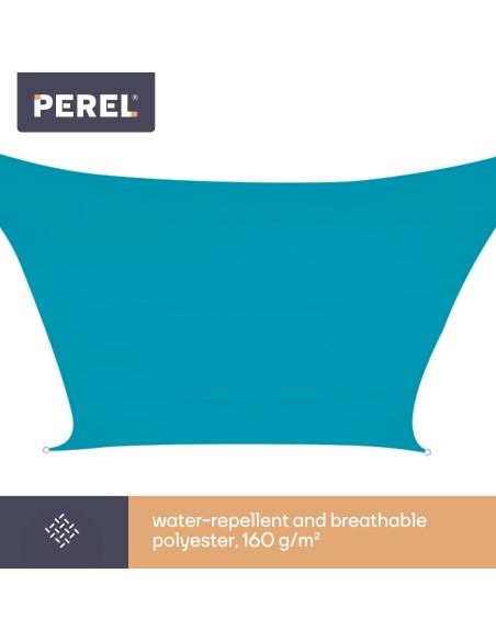 SONNENSEGEL - QUADRATISCH - 5 x 5 m - FARBE: HIMMELBLAU