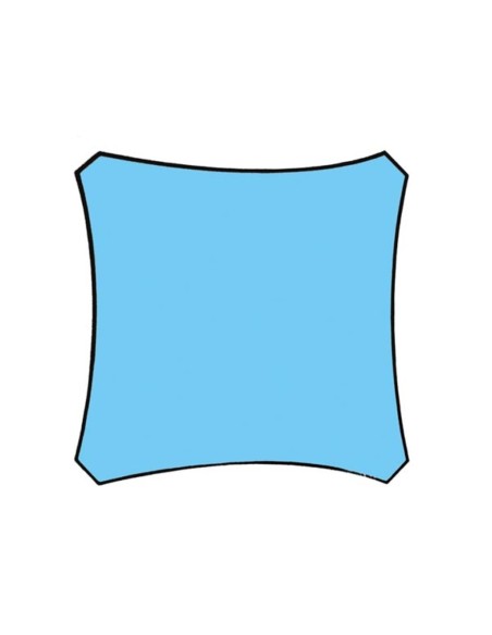 SONNENSEGEL - QUADRATISCH - 5 x 5 m - FARBE: HIMMELBLAU