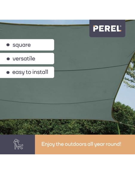 SHADE SAIL - SQUARE - 5 x 5 m - COLOUR: GREEN GREY