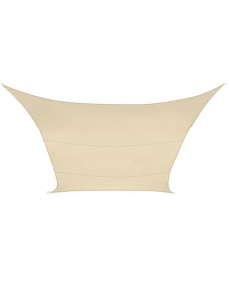 WASSERDURCHLÄSSIGES SONNENSEGEL - QUADRATISCH - 5 x 5 m - FARBE: CHAMPAGNE
