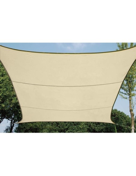 WASSERDURCHLÄSSIGES SONNENSEGEL - QUADRATISCH - 5 x 5 m - FARBE: CHAMPAGNE