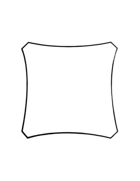 WATER-PERMEABLE SHADE SAIL - SQUARE - 5 x 5 m - COLOUR: CHAMPAGNE