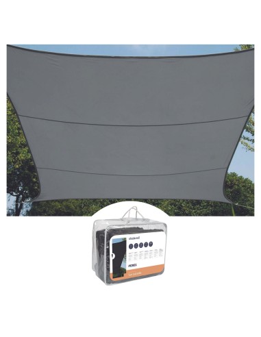 WATER-PERMEABLE SHADE SAIL - SQUARE - 5 x 5 m - COLOUR: CHARCOAL