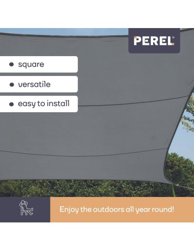 VOILE SOLAIRE PERMÉABLE - CARRÉ - 5 x 5 m -...