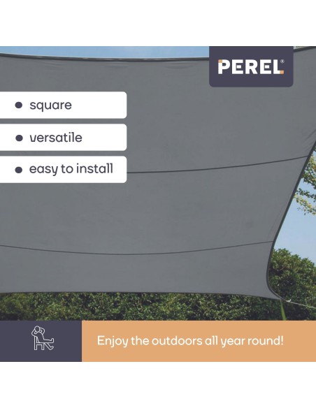 VOILE SOLAIRE PERMÉABLE - CARRÉ - 5 x 5 m - COULEUR: ANTHRACITE